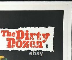 Dirty Dozen Original Quad Movie Poster Linen Soutenu 1967 Lee Marvin Exc Cond