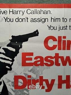 Dirty Harry (1971, Rr1974) Affiche Originale Du Quad Britannique Clint Eastwood