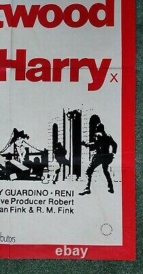 Dirty Harry (1971) (rr1974) Affiche Originale Du Quadruple Film Britannique Clint Eastwood