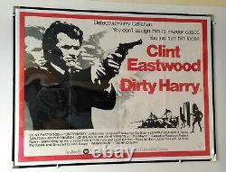 Dirty Harry (1971) (rr1974) Affiche Originale Du Quadruple Film Britannique Clint Eastwood