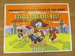 Donald Duck Goes West Original 1977 Rr Uk Cinéma Quad Affiche De Film Rolled Disney