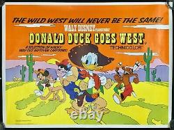 Donald Duck part à l'Ouest Affiche de film originale Quad Walt Disney 1977