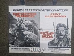 Double programme Gauntlet/Outlaw Josey Wales, affiche de cinéma quad, Clint Eastwood
