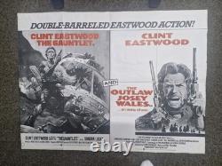 Double programme Gauntlet/Outlaw Josey Wales, affiche de cinéma quad, Clint Eastwood