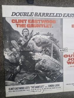 Double programme Gauntlet/Outlaw Josey Wales, affiche de cinéma quad, Clint Eastwood