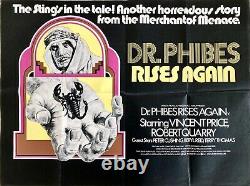 Dr. Phibes Se Lève À Nouveau Original 1972 Film Quad Poster Vincent Price Cushing