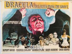 Dracula A Ressuscité De La Tombe Britannique British Quad (1968) Film Affiche Originale