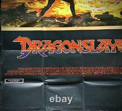 Dragonslayer Original Uk Double Quad Affiche De Cinéma Matthew Robbins Disney 1981