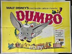 Dumbo AFFICHE QUAD DE FILM CINÉMA ORIGINAL WALT DISNEY Première RR
