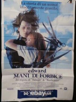 'Edward aux mains d'argent Affiche originale de film italien Double Quad de 1990 en grand format 55'