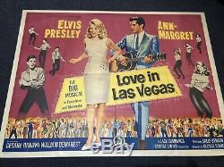 Elvis Affiche De Film D'amour À Las Vegas Aka Viva Las Vegas Uk Quad 1964