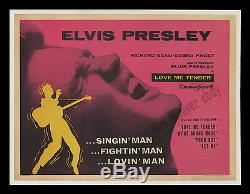 Elvis Presley 1956 Love Me Tender Rolled Jamais Plié Britannique Quad Affiche Du Film