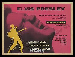 Elvis Presley 1956 Love Me Tender Roulé Jamais Plié British Quad Affiche De Film