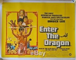 Entrer Dans Le Dragon Bruce Lee. (film De 1973). Original Uk Quad Affiche