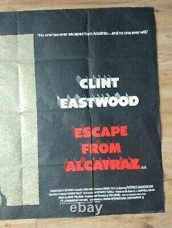 Escape From Alcatraz (1979) Affiche De Cinéma Originale Du Quad Du Royaume-uni Clint Eastwood