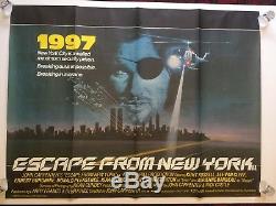 Escape From New York, Affiche Du Film De Cinéma Britannique Quad John Carpenter