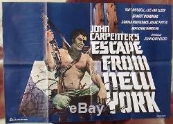 Escape From New York Kurt Russell Affiche De Film Originale Du Quad Libanais Des Années 80