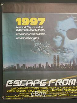 Escape From New York (lamine) 1981 Uk Affiche De Film Cinéma Quad John Carpenter