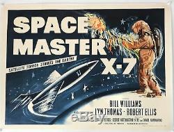 Espace Master X-7 Uk (anglais) Quad Entoilée (1958) Film Affiche Originale