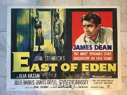 Est D'eden James Dean (1955) Affiche De Cinéma Quad Du Royaume-uni Lb Très Rare