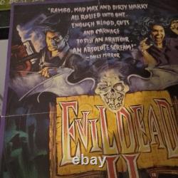 Evil Dead 2 (1987) Affiche de cinéma Quad 30x40 Rare
