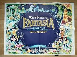 FANTASIA (1940, RR1968) affiche de film originale UK quad Mickey Mouse Disney