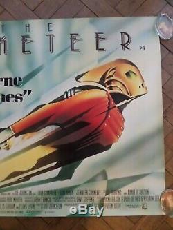 Film Britannique Quad Rocketeer (1991) Art Déco Lamine Poster Par John Mattos
