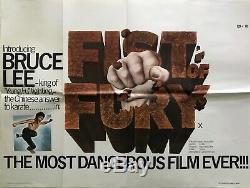 Fist Of Fury Film Original Quad Poster 1973 Bruce Lee Kung Fu