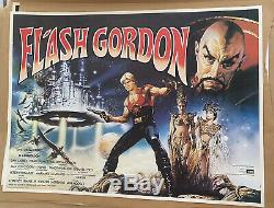 Flash Gordon Britannique British Quad Entoilée (1980) Film Affiche Originale