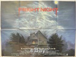 Fright Night (1985) Affiche De Film Originale Quad Cinema Roddy Mcdowell