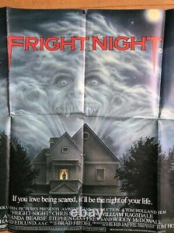 Fright Night 1985 Affiche De Film Originale Uk Quad