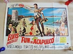 Fun In Acapulco Cinema Original Uk Poster Poster Film Quad 1963 Elvis Presley Rare