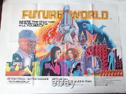 Futureworld (Opération 2002) Affiche originale Quad Vintage 1976 au Royaume-Uni (Westworld 2)