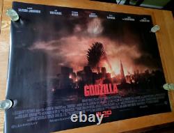 GODZILLA Affiche Originale de Cinéma UK Ex-Display 2-Côtés Quad 2014