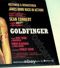 GOLDFINGER Affiche Quad ORIGINALE de James Bond 007 SIGNÉE par H. Blackman, T. Mallet et Eaton.