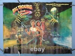 GROS PROBLÈME DANS PETITE CHINE (1986) affiche originale UK QUAD avec l'art fantastique de Bysouth