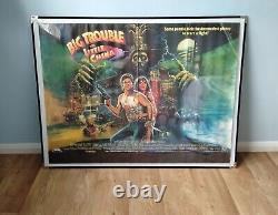 GROS PROBLÈME DANS PETITE CHINE (1986) affiche originale UK QUAD avec l'art fantastique de Bysouth