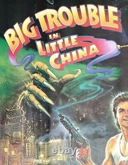 GROS PROBLÈME DANS PETITE CHINE (1986) affiche originale UK QUAD avec l'art fantastique de Bysouth