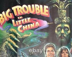 GROS PROBLÈME DANS PETITE CHINE (1986) affiche originale UK QUAD avec l'art fantastique de Bysouth