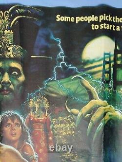 GROS PROBLÈME DANS PETITE CHINE (1986) affiche originale UK QUAD avec l'art fantastique de Bysouth