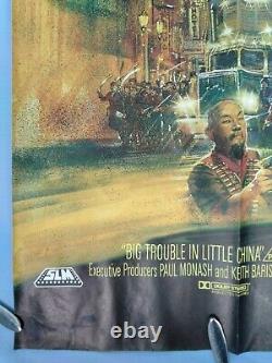 GROS PROBLÈME DANS PETITE CHINE (1986) affiche originale UK QUAD avec l'art fantastique de Bysouth