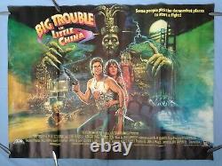 GROS PROBLÈME DANS PETITE CHINE (1986) affiche originale UK QUAD avec l'art fantastique de Bysouth