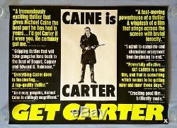 Get Carter (1971) Affiche De Film Originale Britannique Quad Rolled Unfolded -v. Rare- Caine