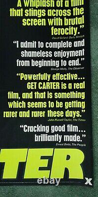 Get Carter (1971) Critique Originale Du Royaume-uni Quad Film Poster Michael Caine Rolled
