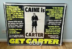 Get Carter (1971) Critique Originale Du Royaume-uni Quad Film Poster Michael Caine Rolled