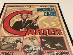 Get Carter Véritable Originale Rare 1971 Taille Italienne Quad Encadrée Affiche De Film