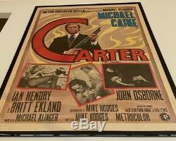 Get Carter Véritable Originale Rare 1971 Taille Italienne Quad Encadrée Affiche De Film