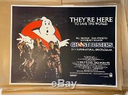 Ghostbusters Original Uk Quad Affiche De Film Entoilée 1984 Bill Murray