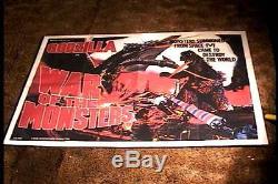 Godzilla Monster Island Origine Brit Quad 30x40 Film Poster'72 King Ghidrah Gigan