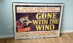Gone With The Wind (1939) Vrare 1954 1ère Sortie Widescreen Uk Quad Film Poster